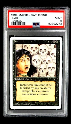 1994 MtG Magic the Gathering Revised Fear PSA 9 Mint *Only 14 Graded Higher* - Image 1 of 4