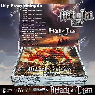 Attack on Titan 10 DVD Complete Series Season Movie OVA New Box Set English Dub Foto 1 de 4