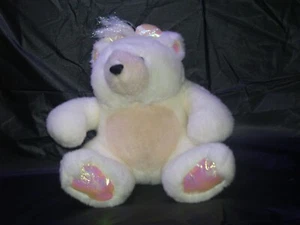 1993 Mattel Ice Tickle White and Pink Teddy Bear Animal Plush Vintage - Picture 1 of 6