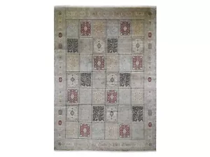 Alfombra oriental de seda de cachemira 576 KPSI 12'x17'4" tamaño mansión diseño panel G46912 - Imagen 1 de 12