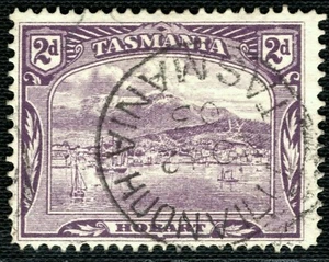 Australia States TASMANIA *HUONVILLE* Postmark CDS 1903 2d Stamp BL2WHITE9 - Picture 1 of 6