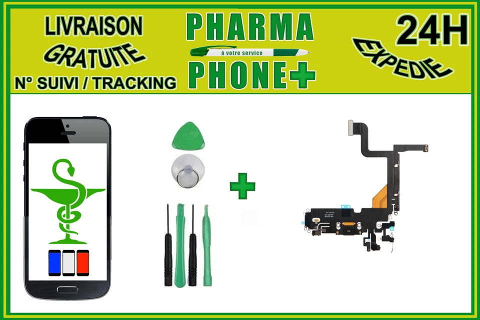 NAPPE CONNECTEUR DE CHARGE + MICRO IPHONE 13 PRO (A2638 ; A2483 ; A2636) 🇫🇷 ✅