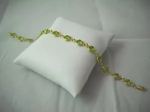 Brazalete Swarovski Elements y Oro 14K Lleno 8" Nuevo Sin Etiquetas - Imagen 1 de 5