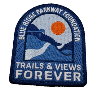 Embroidered Blue Ridge Parkway Foundation Trails Views Forever Patch Iron On - Picture 1 of 2