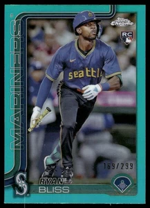 2025 Topps Ryan Bliss AQUA REFRACTOR 169/299 RC #37 Seattle Mariners - Picture 1 of 2