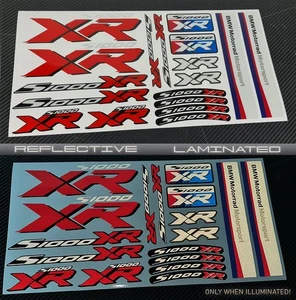Reflective decals stickers graphic set for BMW S1000XR Laminated XR red - Picture 1 of 10