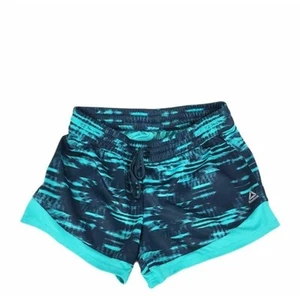Reebok Damen Sport Shorts türkis abstrakt verstellbar Kordelzug Taille S - Bild 1 von 5