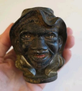 A. C. Williams Two Face Southern Boy Gusseisen Still Bank Originallack 3,25"T - Bild 1 von 11