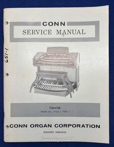 Original Conn Organ Service Manual / Theatre 651 Style 1 Type 1 -- CS2 - Picture 1 of 1