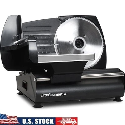 Fatiador de carne elétrico lâmina removível espessura ajustável delicatessen queijo legumes - Imagem 1 de 4