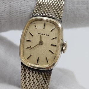 Vintage Longines Cal 5602 Swiss 17J Women's Tank Dress Watch 10k Gold Filled - Picture 1 of 9