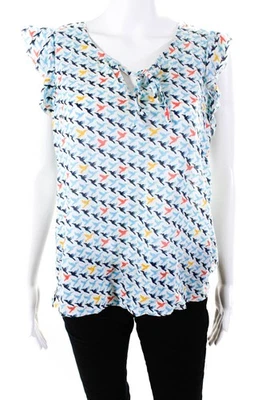 Roberta Roller Rabbit Women's Round Neck Sleeveless Bird Print Blouse Size S - Image 1 of 4