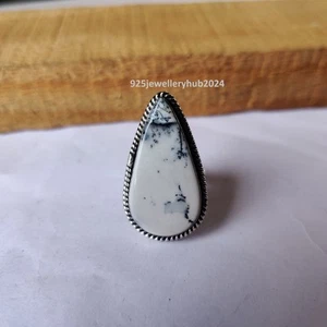 Nice Dendrite Opal Gemstone Ring 925 Sterling Silver Promise Gift Ring PG6245 - Picture 1 of 4