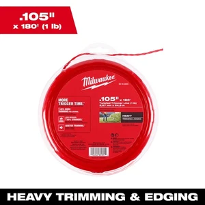 Milwaukee, 0.105in. x 180ft. String Trimmer Line, Line Diameter 0.11 in, Line - Picture 1 of 8