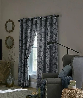 Allen + Roth 84 pulgadas índigo oscurecimiento ojal forrado térmico panel cortina individual Foto 1 de 3