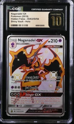 Pokemon Naganadel GX Holo #SV63 Hidden Fates 2019 - CGC 10 PRISTINE - Image 1 of 2