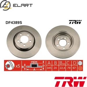 2x BRAKE DISC DF4389S FOR BMW 7/E65/E66 N73B60A/B 6.0L 12cyl 7 E65, E66, E67 - Picture 1 of 18