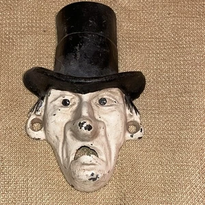 Mr Dry 5" Cast Iron Wall Mount Bottle Opener Man W/ Tophat Vintage Wilton - Picture 1 of 2