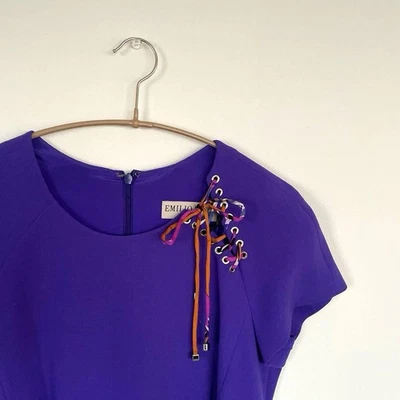 Emilio Pucci Purple Wool Silk Dress Size 38 Used - Image 1 of 4