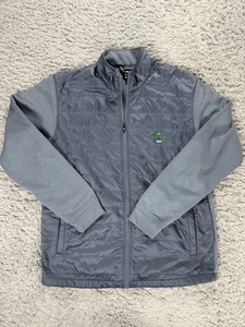 FootJoy Jacket Mens Medium Grey Hybrid Puffer knit Quilt Pockets Full Zip Up - Picture 1 of 9