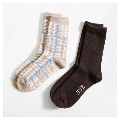 Paquete de 2 calcetines de bota de pata de gallo HUE azul topo peso pesado para mujer OS Foto 1 de 4