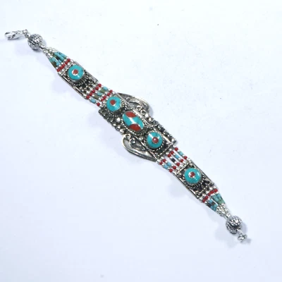 Nepali turquoise bracelet from Charming Beads features beautiful green turquoise - Image 1 of 4