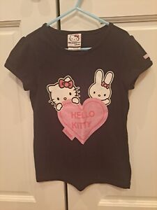 Hello Kitty Girls Size 6X Tshirt Heart Black NWOT