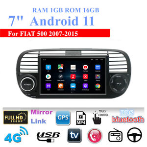 7" 1 DIN Android 1 + 16GB Radio samochodowe stereo GPS WIFI 3G / 4G do Fiata 500 2007-2015