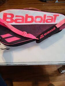 Babolat Badminton/Tennis Raquet Bag 2 Zippered Compartments Pink/Blk 28x12" EUC