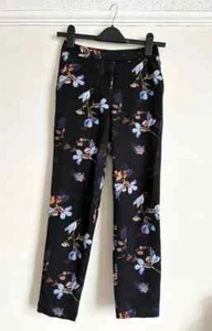 Topshop Petite Black Floral Trousers UK 4 / US 0 - Picture 1 of 3