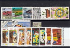 1975 e successivi, Uganda, lotto di 52 francobolli nuovi e usati