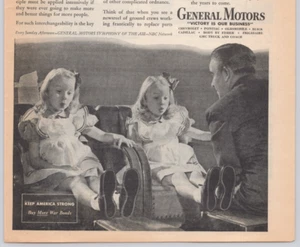 Identical GM Parts Identical Twins Wartime Efficiency WWII Print Ad 1944 - Picture 1 of 6