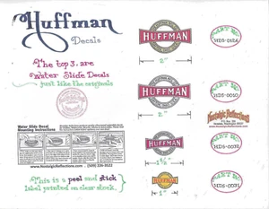 Huffman Bicycle Bow Tie Decal Water Slide like orignal CHOICE 4 different - Picture 1 of 7