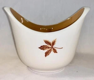 Random Leaves Sugar Bowl Taylor Smith & Taylor Vintage Porcelain Brown White (O) - Picture 1 of 6