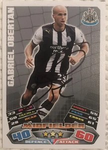 Match Attax 11/12 handsignierte Gabriel Obertan Newcastle United FC Trading Card - Bild 1 von 2