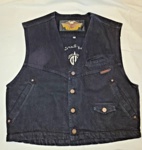 EUC HARLEY DAVIDSON Schwarz 100% Baumwolle WESTE Herren Medium M - Bild 1 von 12