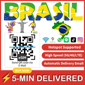 [eSIM] Brazylia eSIM e-SIM karta podróżna karta SIM Tarjeta eSIM tylko dane 🛜A+ - Zdjęcie 1 z 8