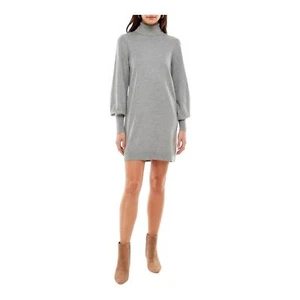 WAYF Nordstrom NWT Large Gray Turtle Neck Knit Long Sleeve Sweater Dress - Picture 1 of 7