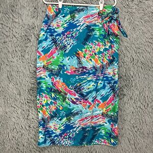 Vintage Ruff Hewn Wrap Skirt Women's M Tropical Colorful Beach Cotton 90's