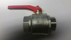 Kugelhahn Absperrhahn Absperrventil DN50 BSP IG/AG 2" 2 Zoll rot IBC-Wassertank - Bild 1 von 5