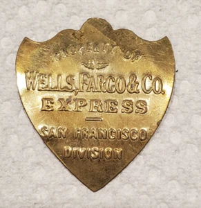 Targa VINTAGE Wells Fargo Express divisione San Fran in rilievo. NOS - Foto 1 di 2