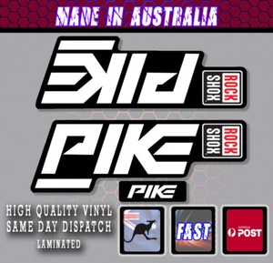 Rockshox Pike style Fork Decal White Black Sticker Matte Laminate REPO Rock shox - Picture 1 of 1