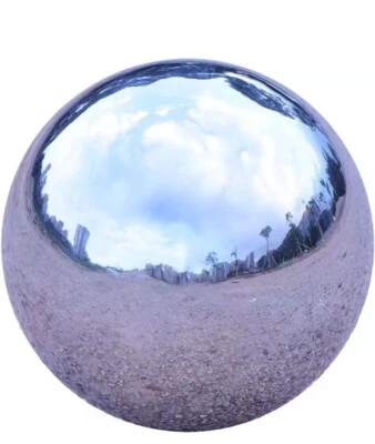 Bola de observación de 15 pulgadas, esfera de jardín de acero inoxidable plateado, pulido sin costuras... Foto 1 de 4