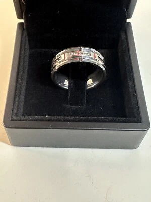 Обручальное кольцо мужское C&C ювелирное 10,5 настоящих 10 черных бриллиантов карбид вольфрама - Изображение 1 из 4