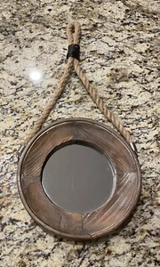 Studio Decor Heritage Home Nautical Design Round Mirror With Rope Hanging - Picture 1 of 12
