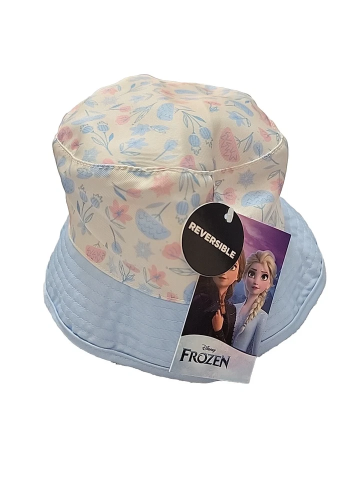 Frozen Elsa & Anna Reversible Bucket Hat Blue/ Pink/ White OSFM Berkshire - Image 1 of 4