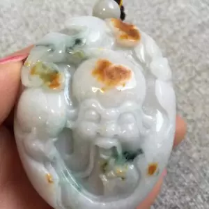 Antique Chinese Natural Carved Jade Jadeite Nice Buddha Pendant Grade A #P14 - Picture 1 of 9