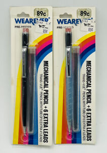 Lot de 2 - Crayons mécaniques Wearever Trans-Vue vintage NOS + fils supplémentaires