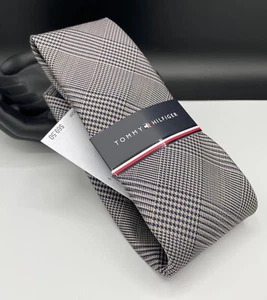 Tommy Hilfiger Men's Silk Blend Tie ~ Beige ~ Plaids & Checks ~ NEW MSRP: $69.50 - Picture 1 of 4