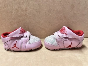NIKE AIR JORDAN - 1C - PINK / RED Crib Shoes Soft Sole Basketball - 370305-602 - Picture 1 of 7